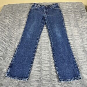 Wrangler 947STR Cowboy Cut Slim Fit Jeans Dark Wash Blue Mens 31x32 Stretch